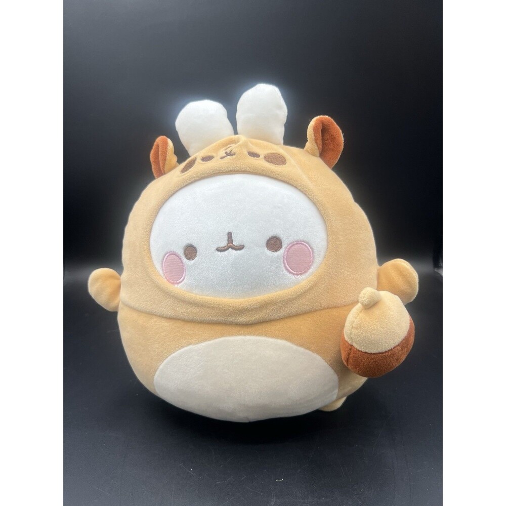 Molang Animal Friends Mochi Stuffed Animal Plush Doll Korean Toy (Squirrel)